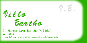 villo bartho business card